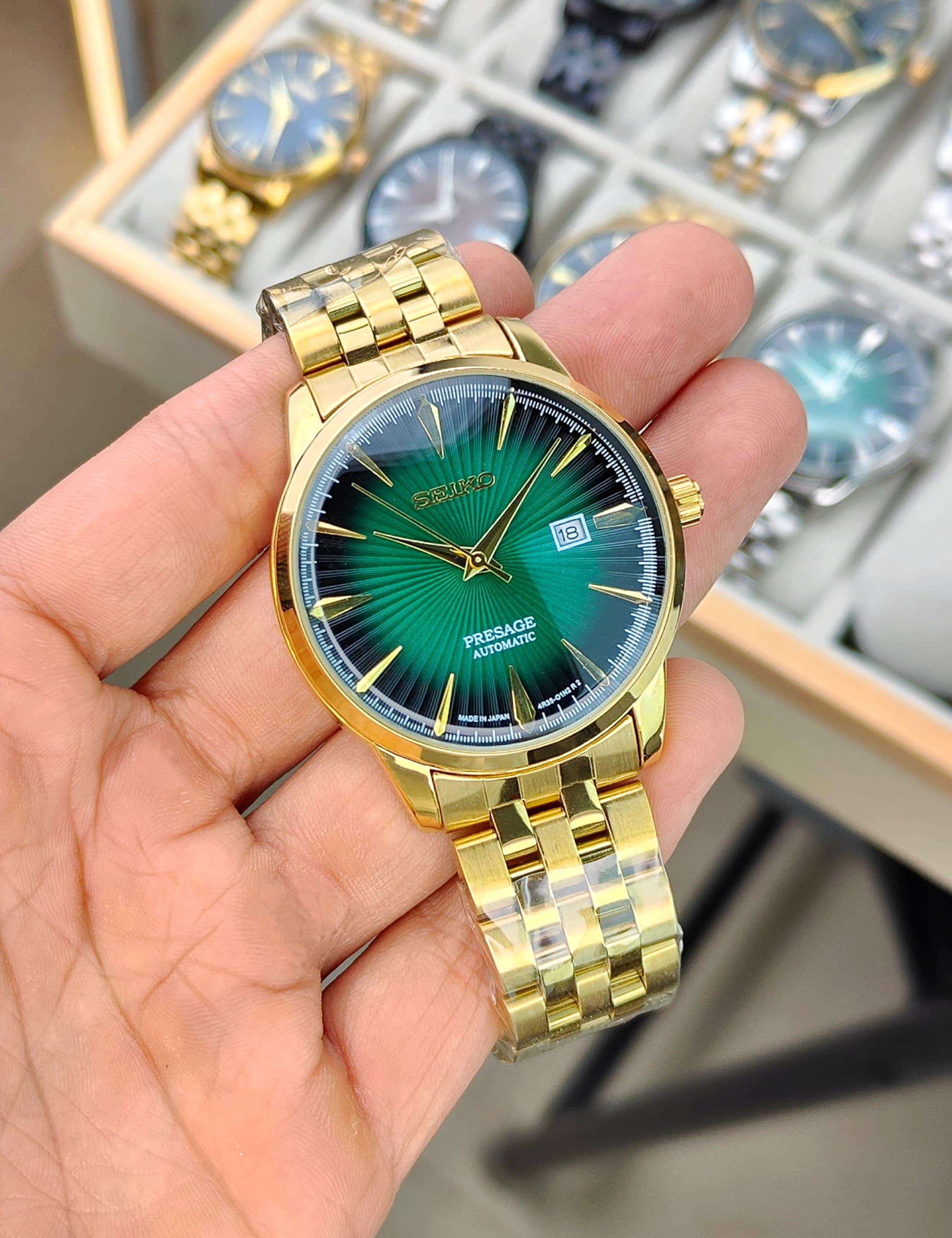 SE__IKO PRSAGE MEN GREEN DIAL ANALOG WATCH