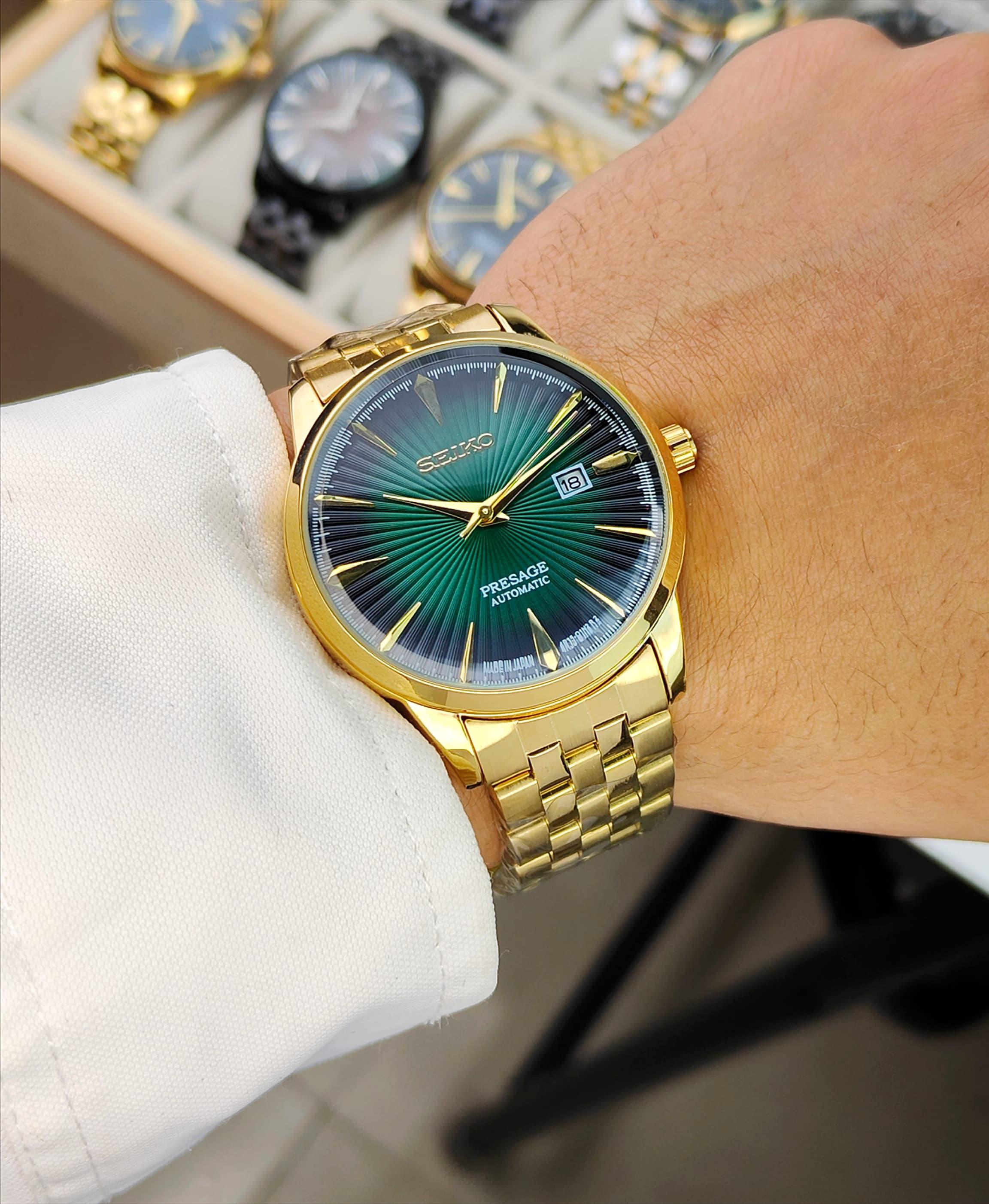 SE__IKO PRSAGE MEN GREEN DIAL ANALOG WATCH