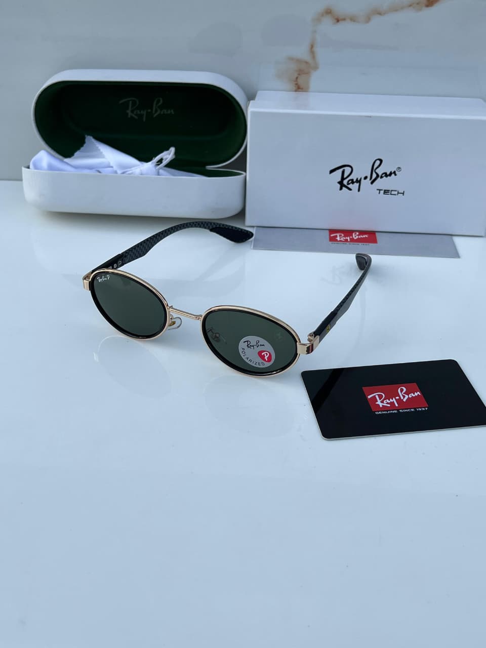Rayb_an 82006 gold green SUNGLASS