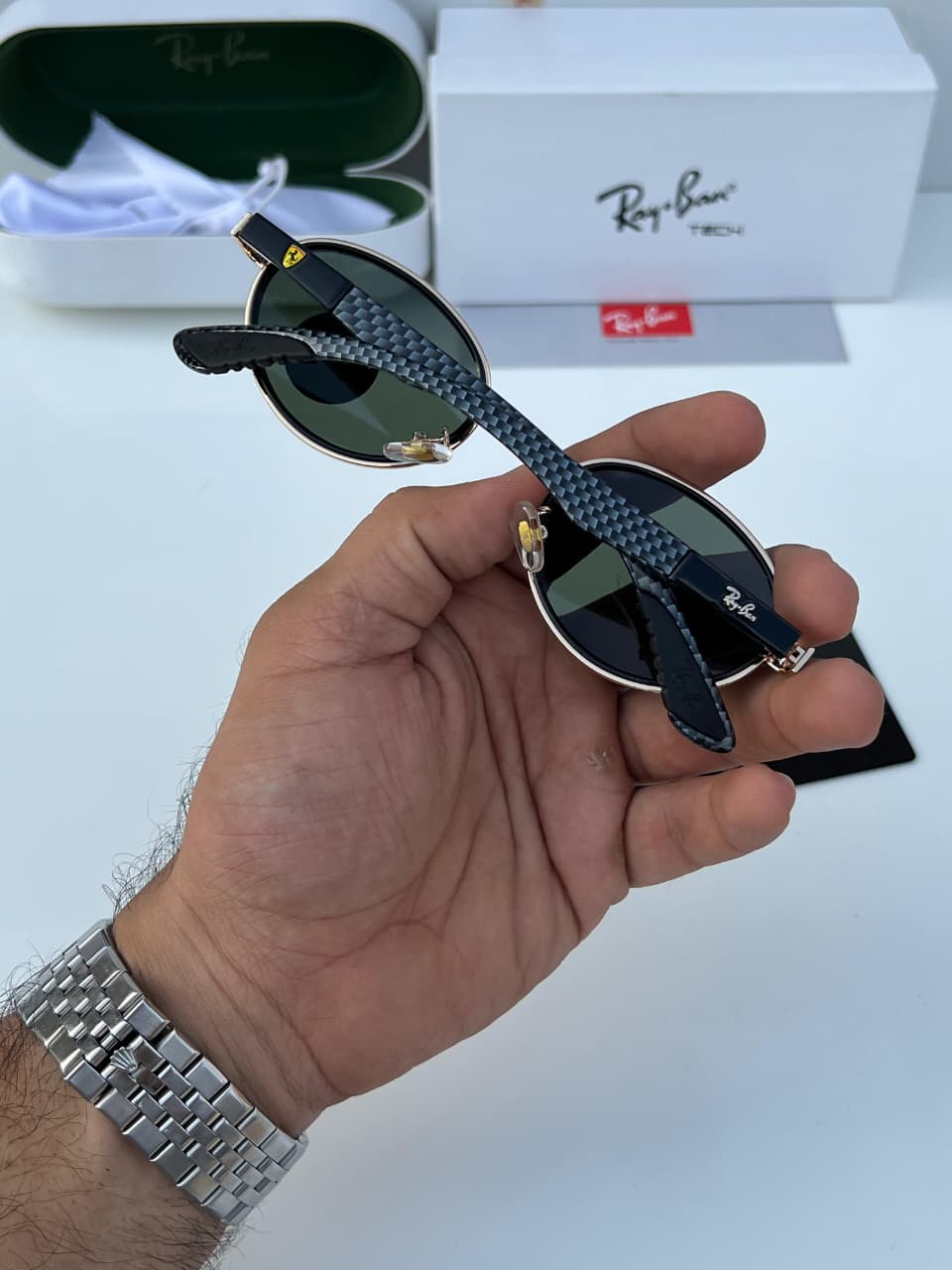 Rayb_an 82006 gold green SUNGLASS
