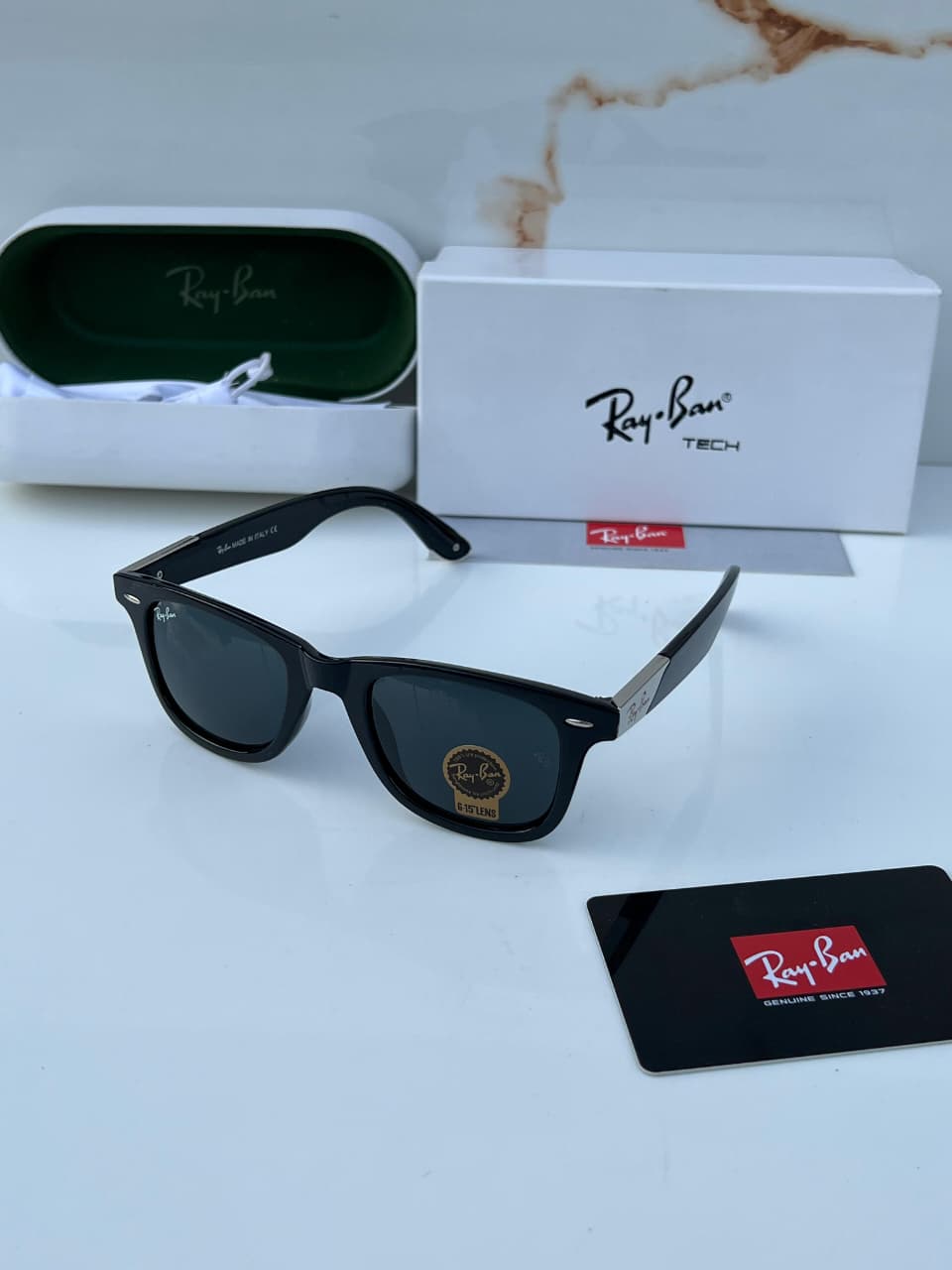 Ra_yban 2157 black silver SUNGLASS
