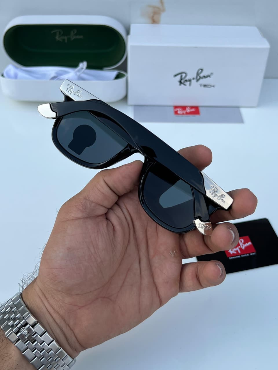 Ra_yban 2157 black silver SUNGLASS
