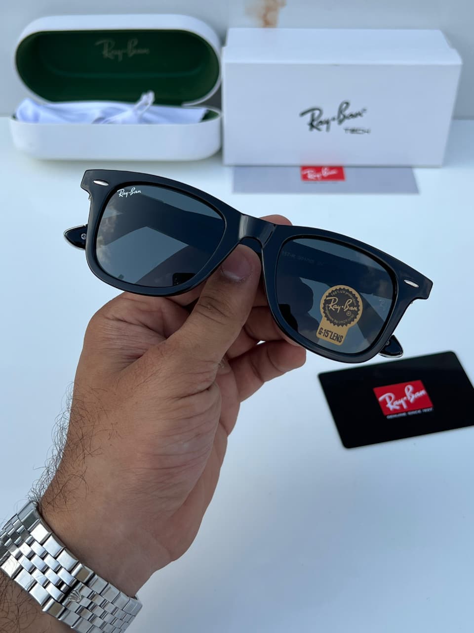 Ra_yban 2157 black silver SUNGLASS