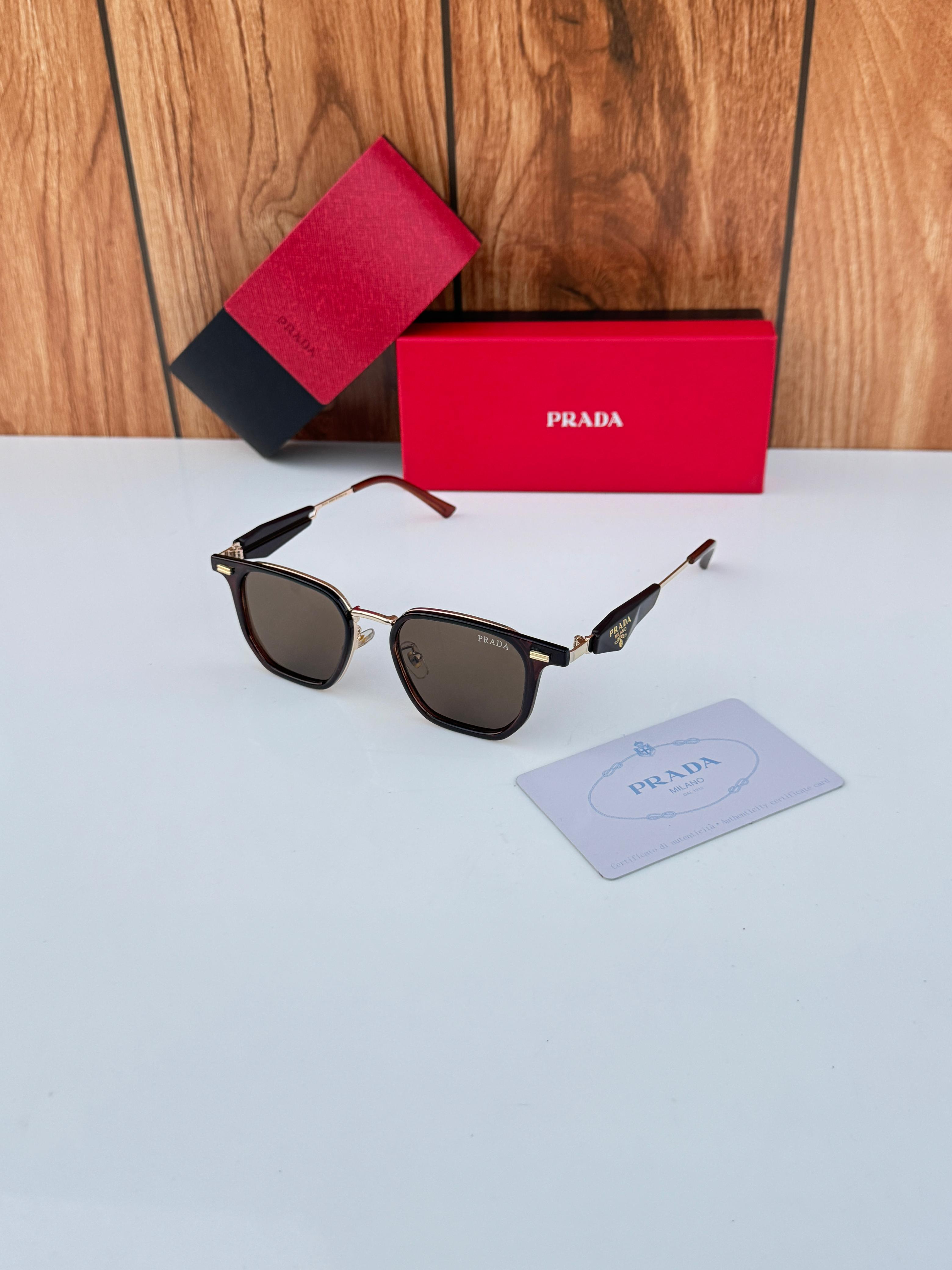 Pra_da 129 gold brown SUNGLASS