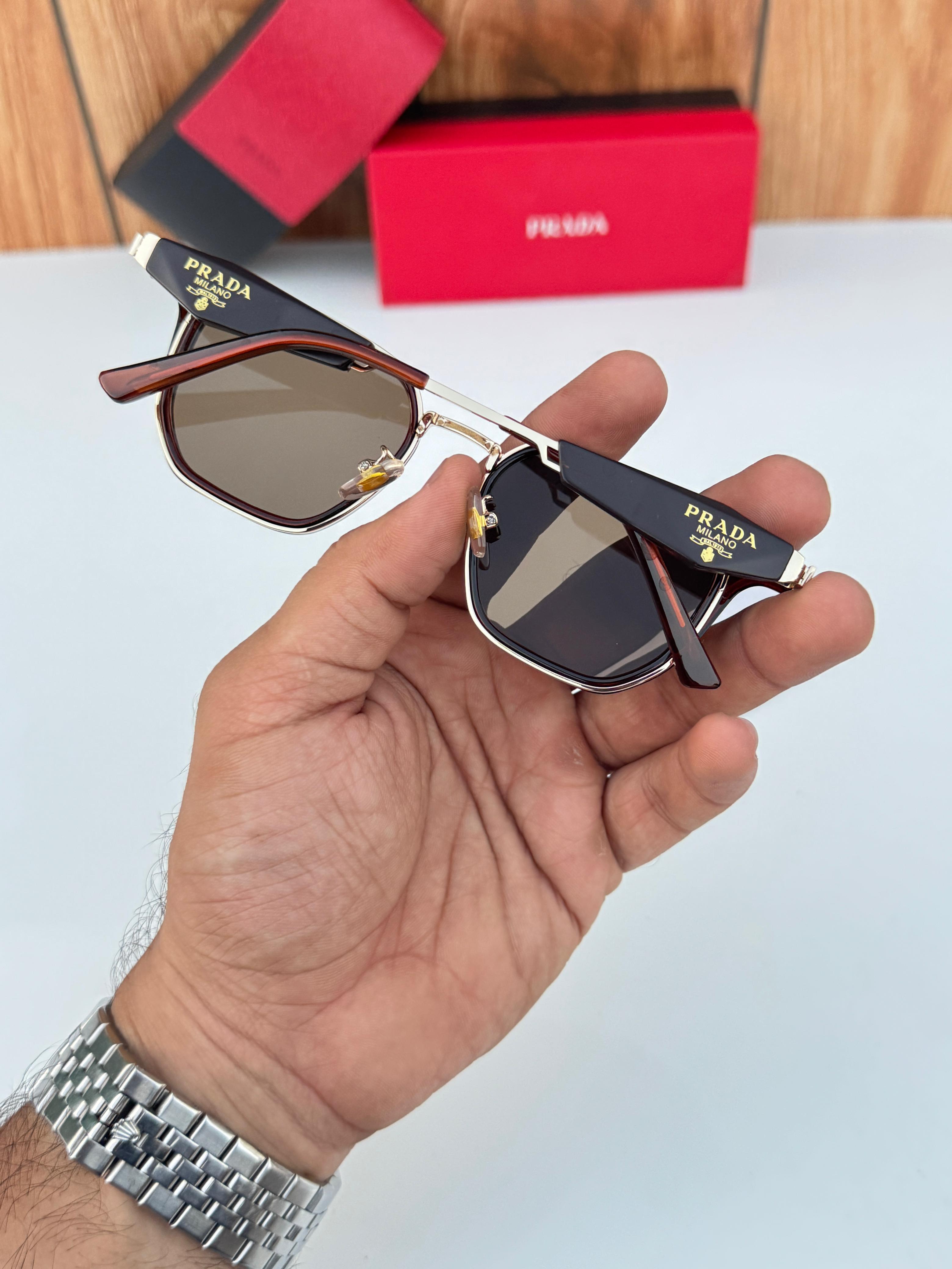 Pra_da 129 gold brown SUNGLASS
