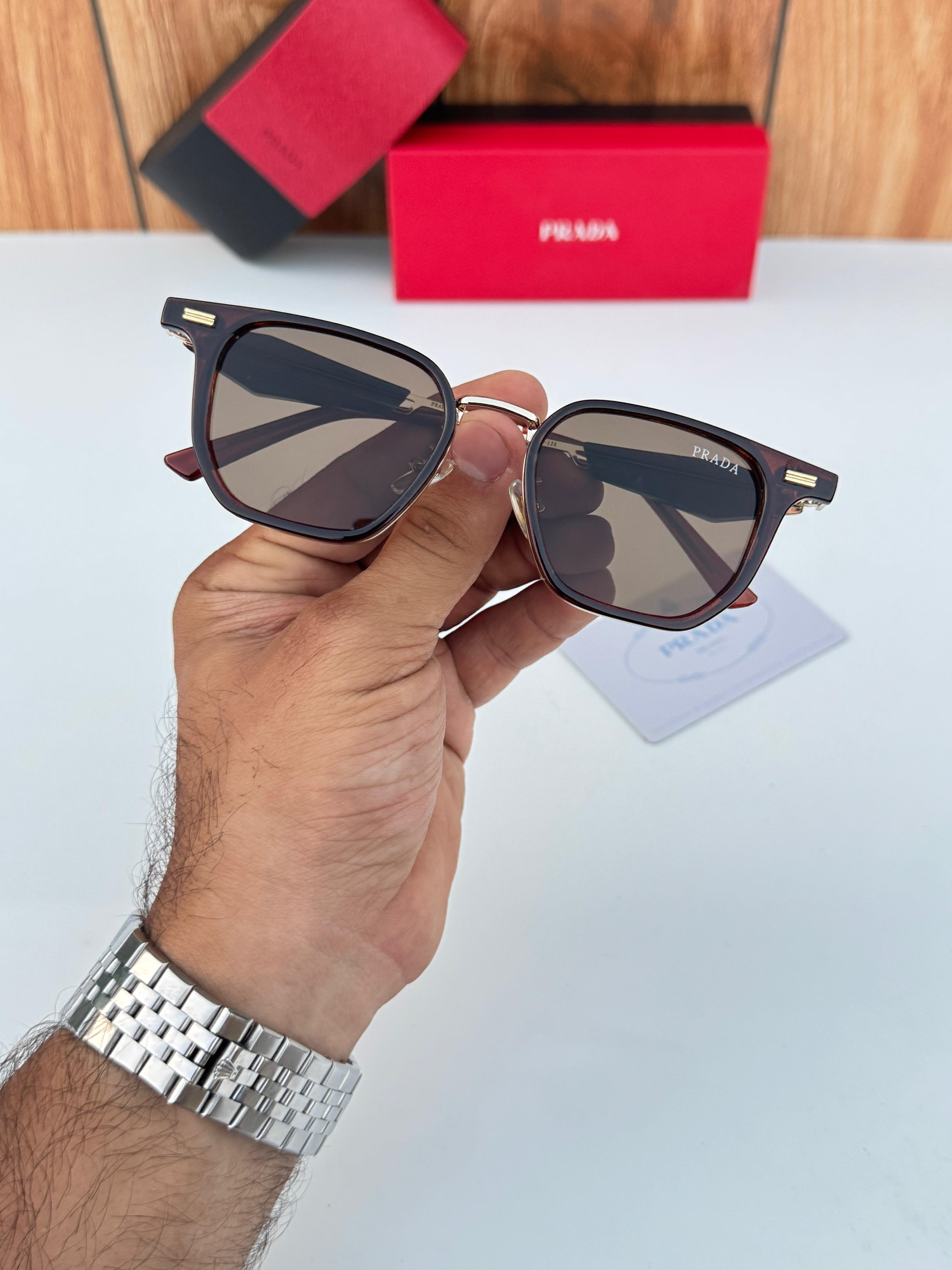 Pra_da 129 gold brown SUNGLASS