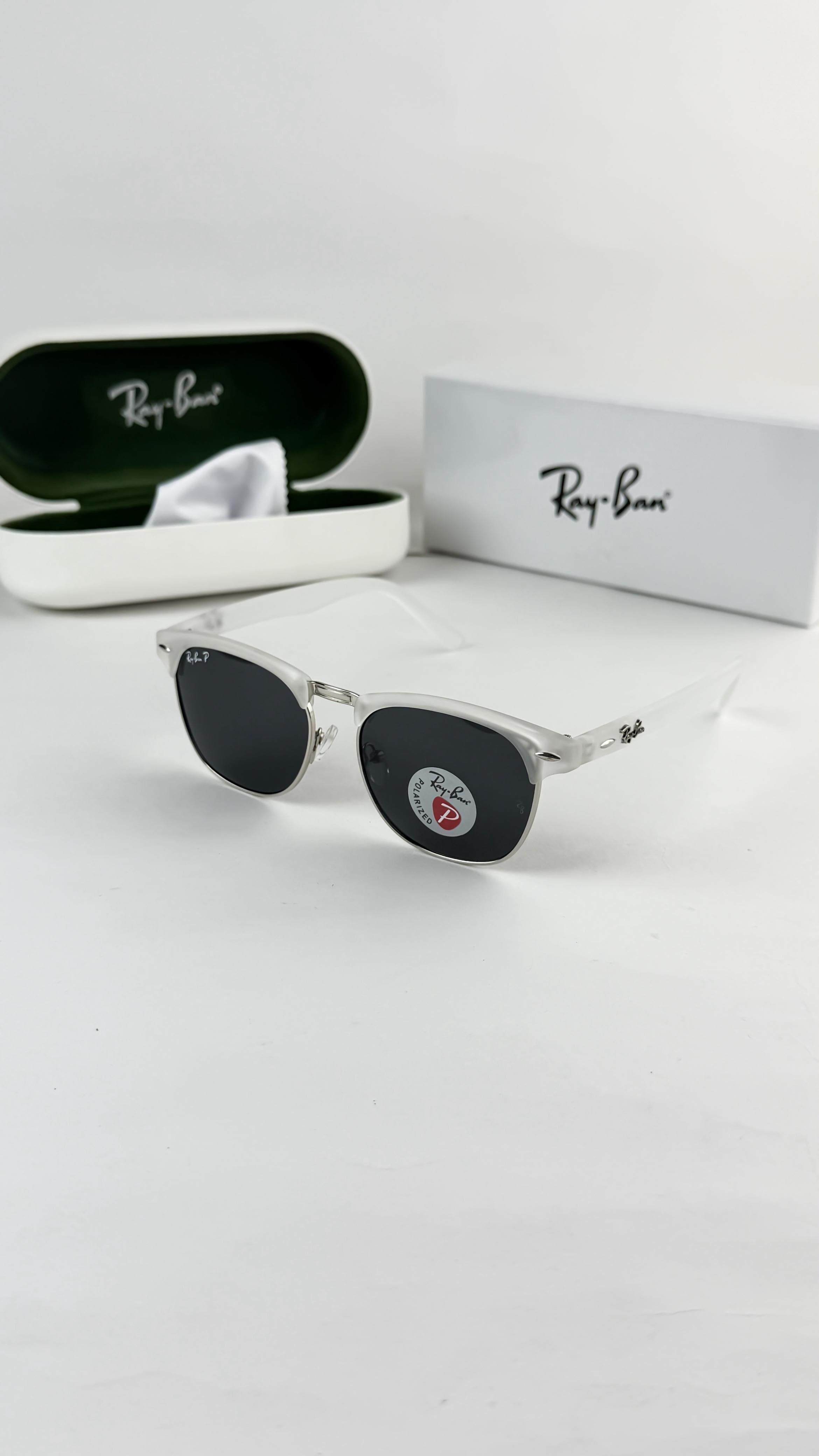 RAY__BAN ICE BLACK CLUB MASTER SUNGLASS