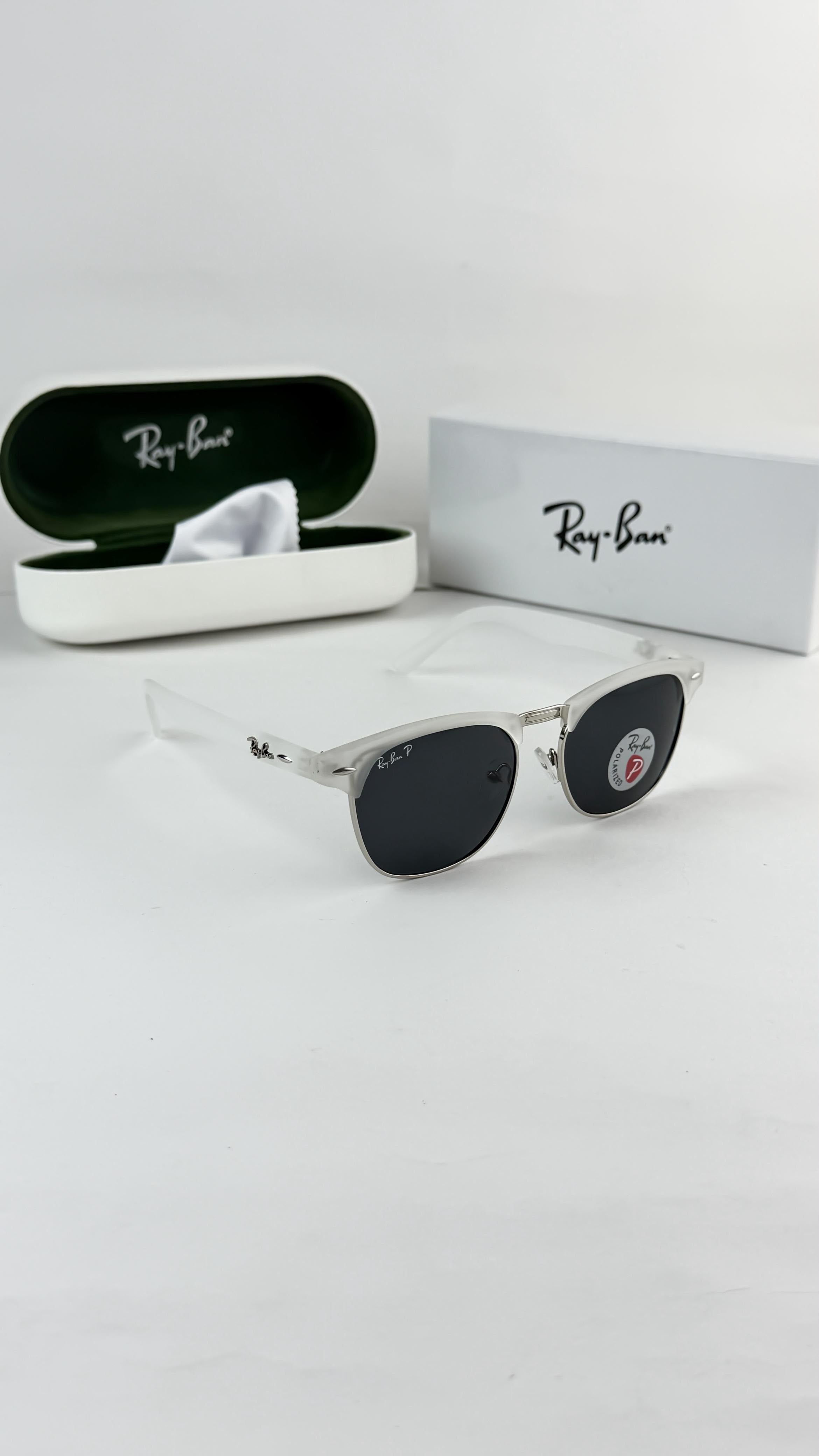 RAY__BAN ICE BLACK CLUB MASTER SUNGLASS