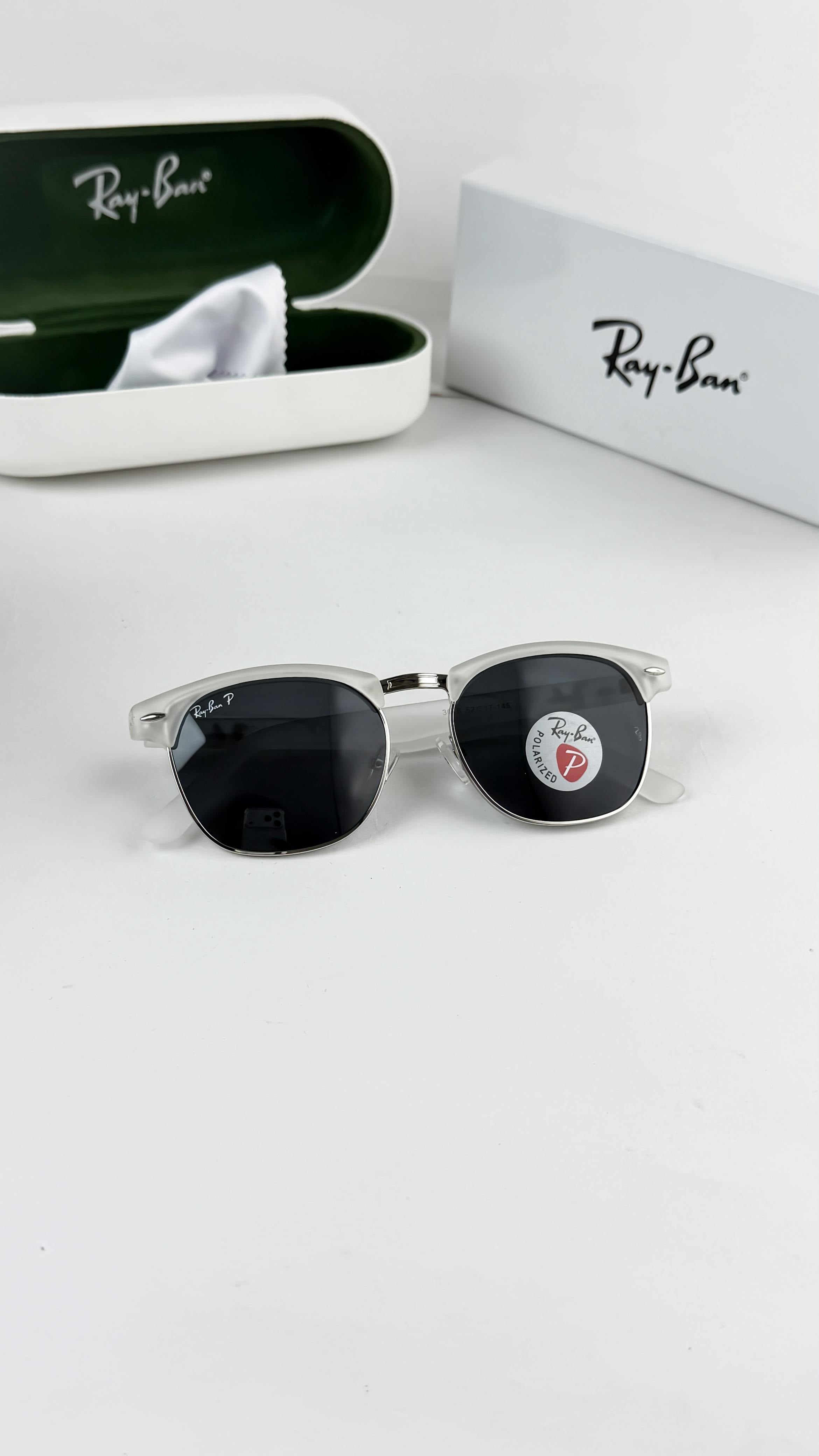 RAY__BAN ICE BLACK CLUB MASTER SUNGLASS