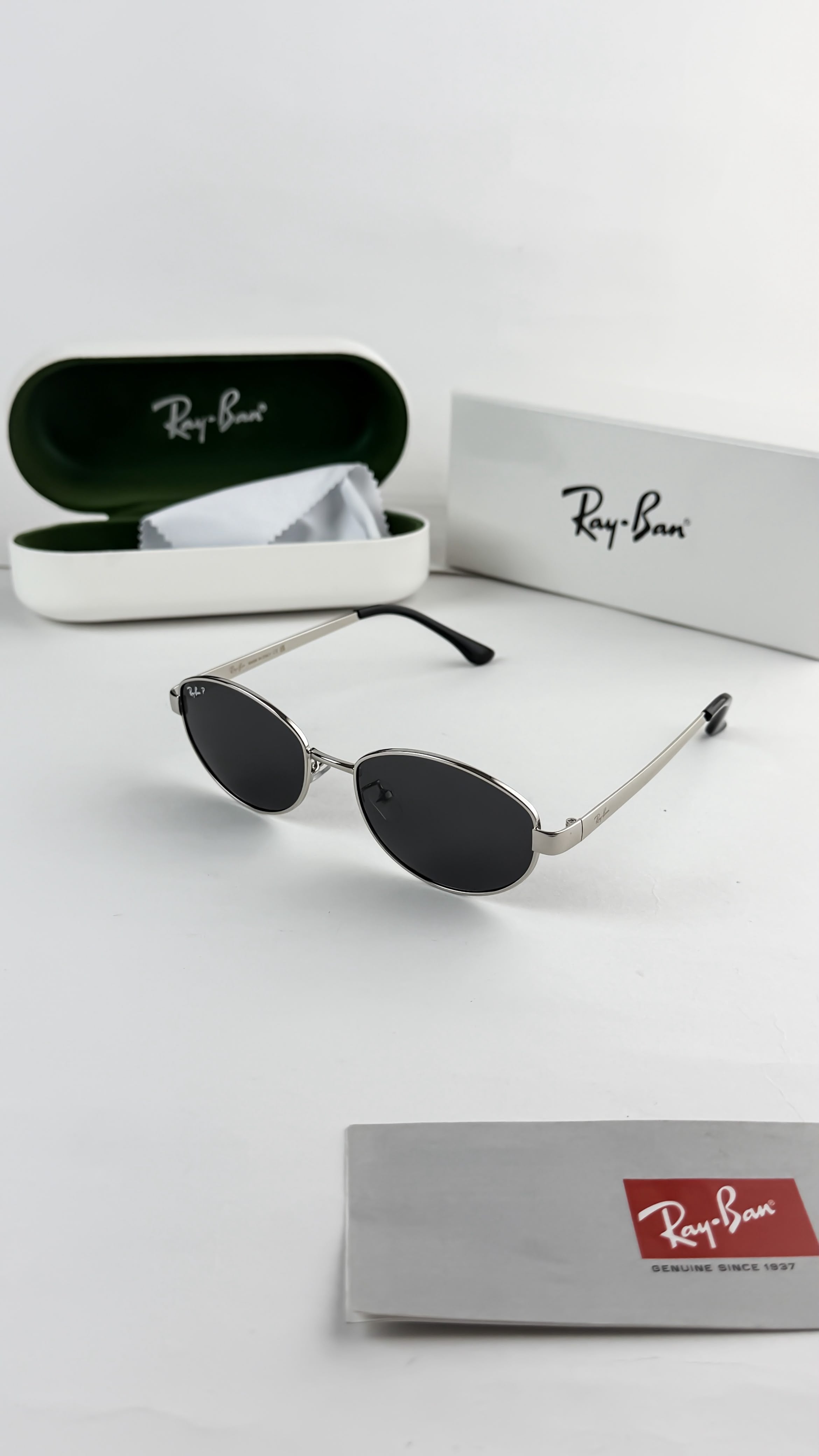 RA_YBAN SILVER BLACK 3774 sunglass
