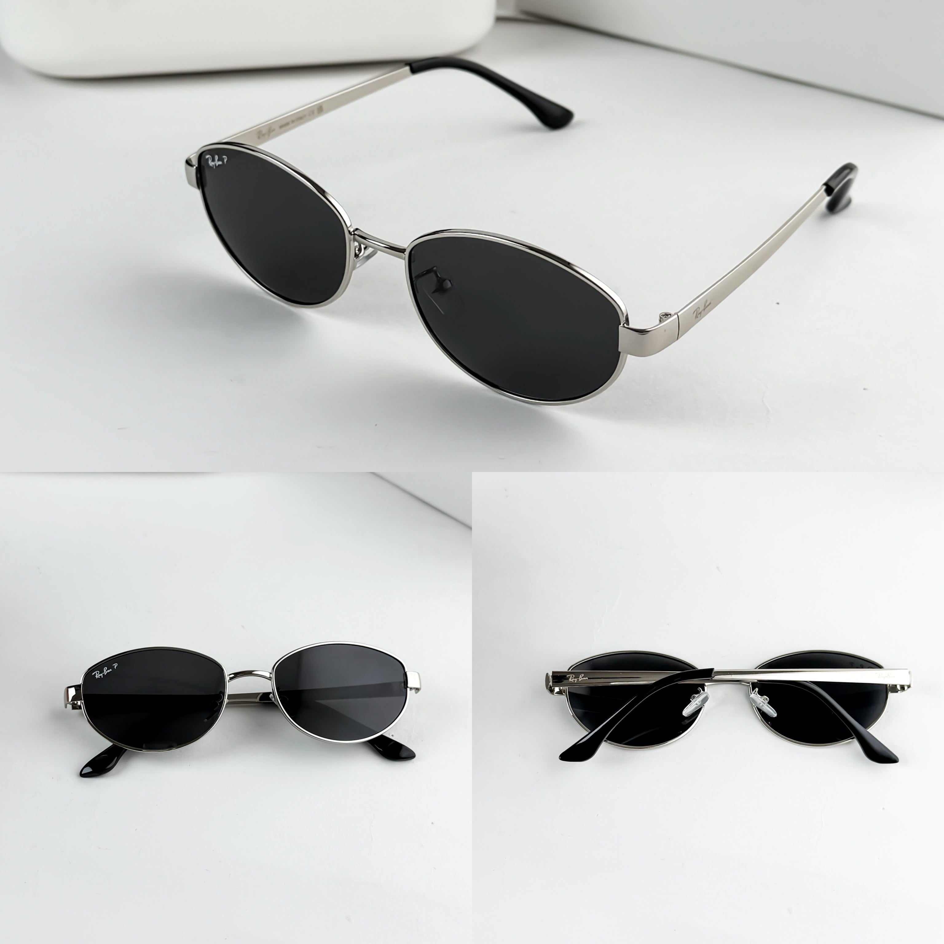 RA_YBAN SILVER BLACK 3774 sunglass