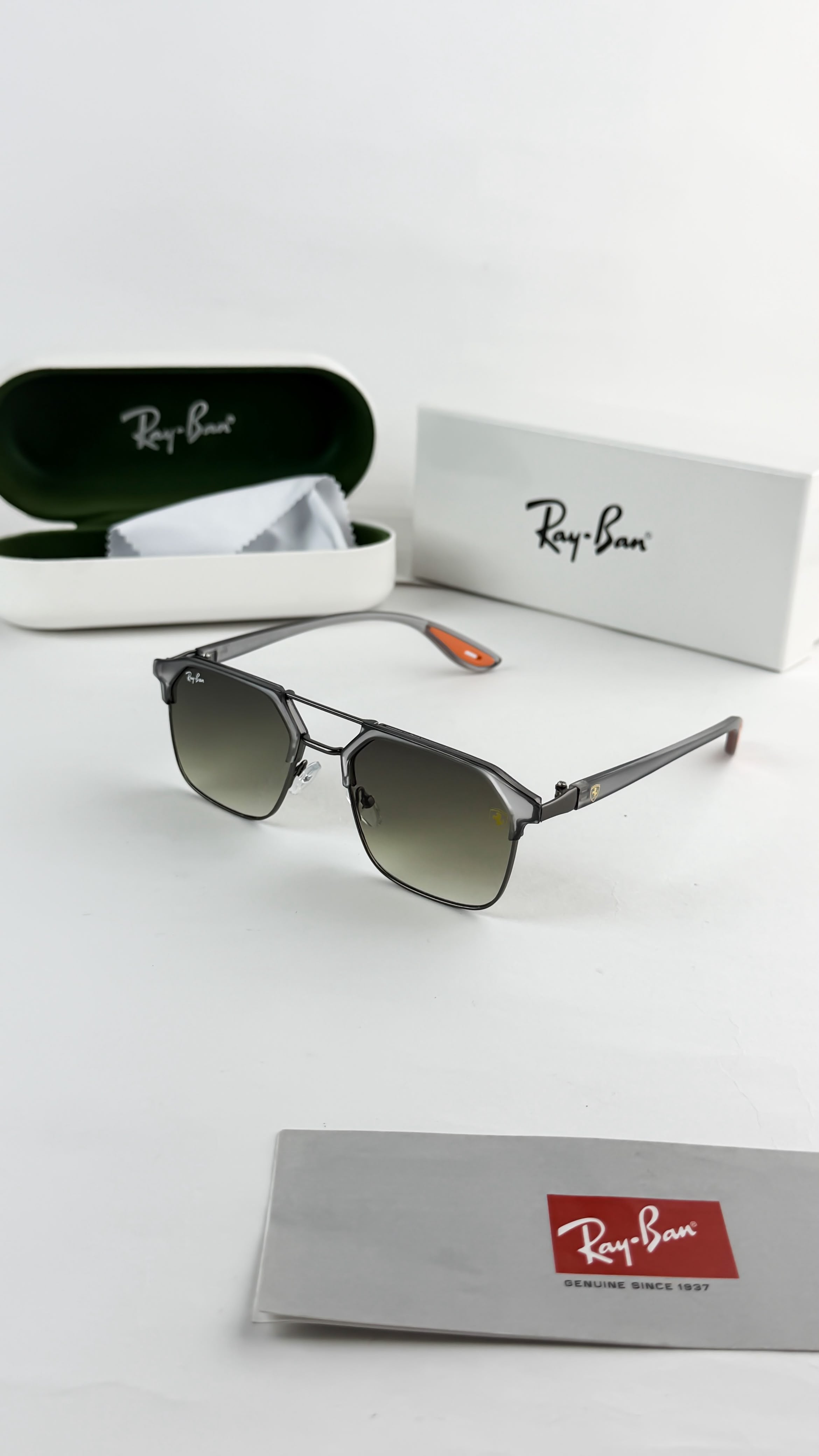 RA_YBAN 04 GREY GREEN SUNGLASS