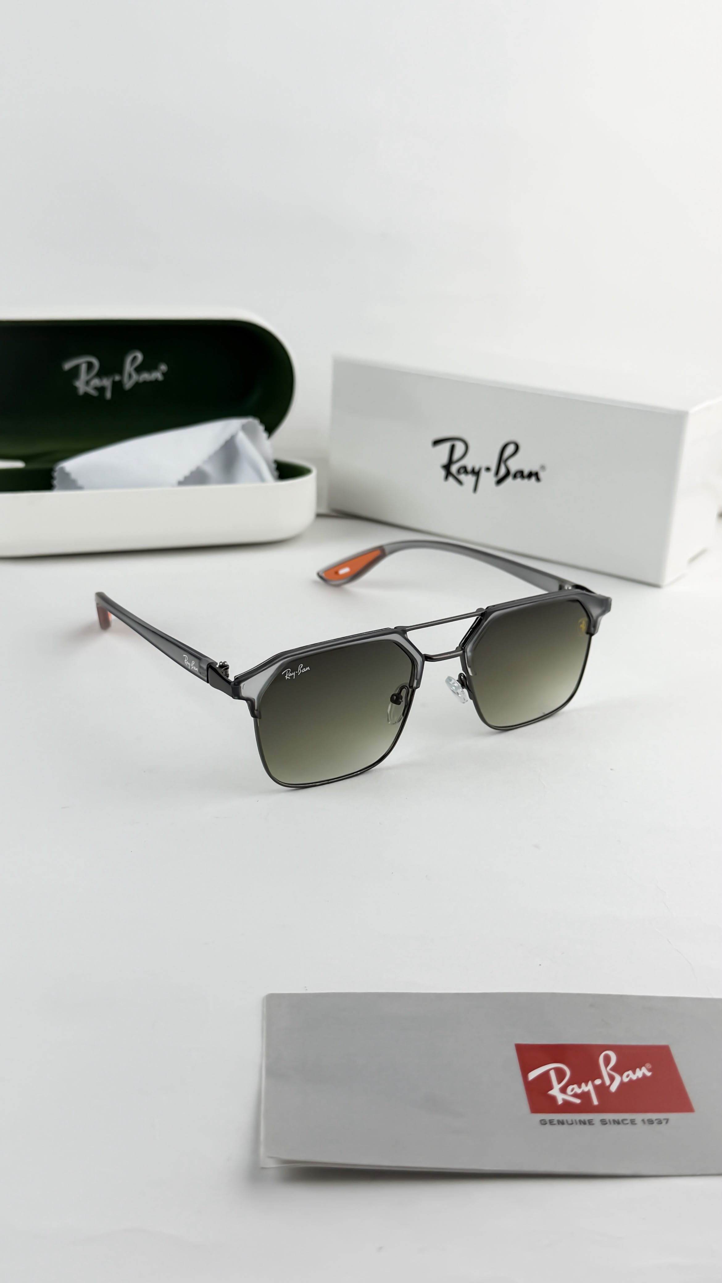 RA_YBAN 04 GREY GREEN SUNGLASS