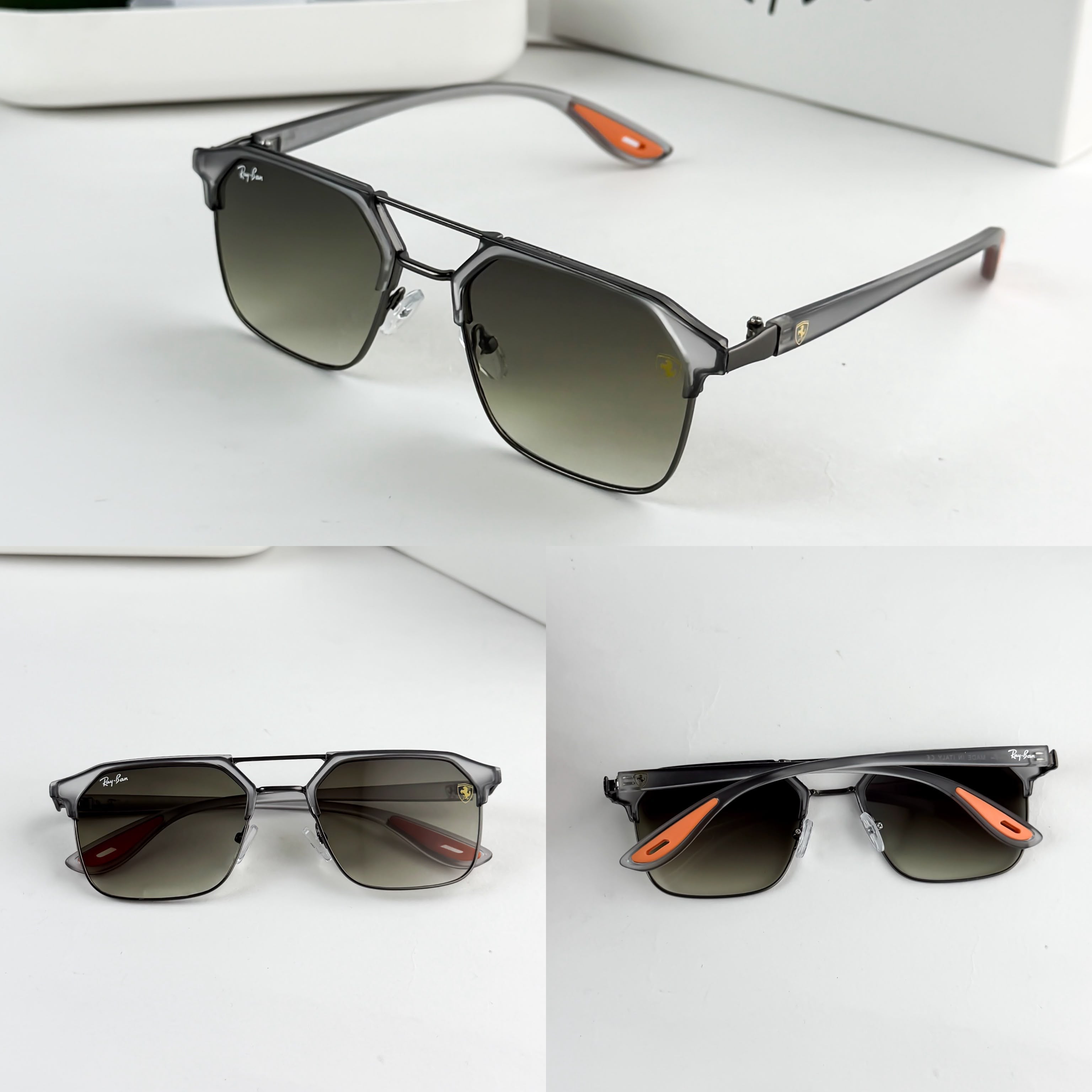 RA_YBAN 04 GREY GREEN SUNGLASS