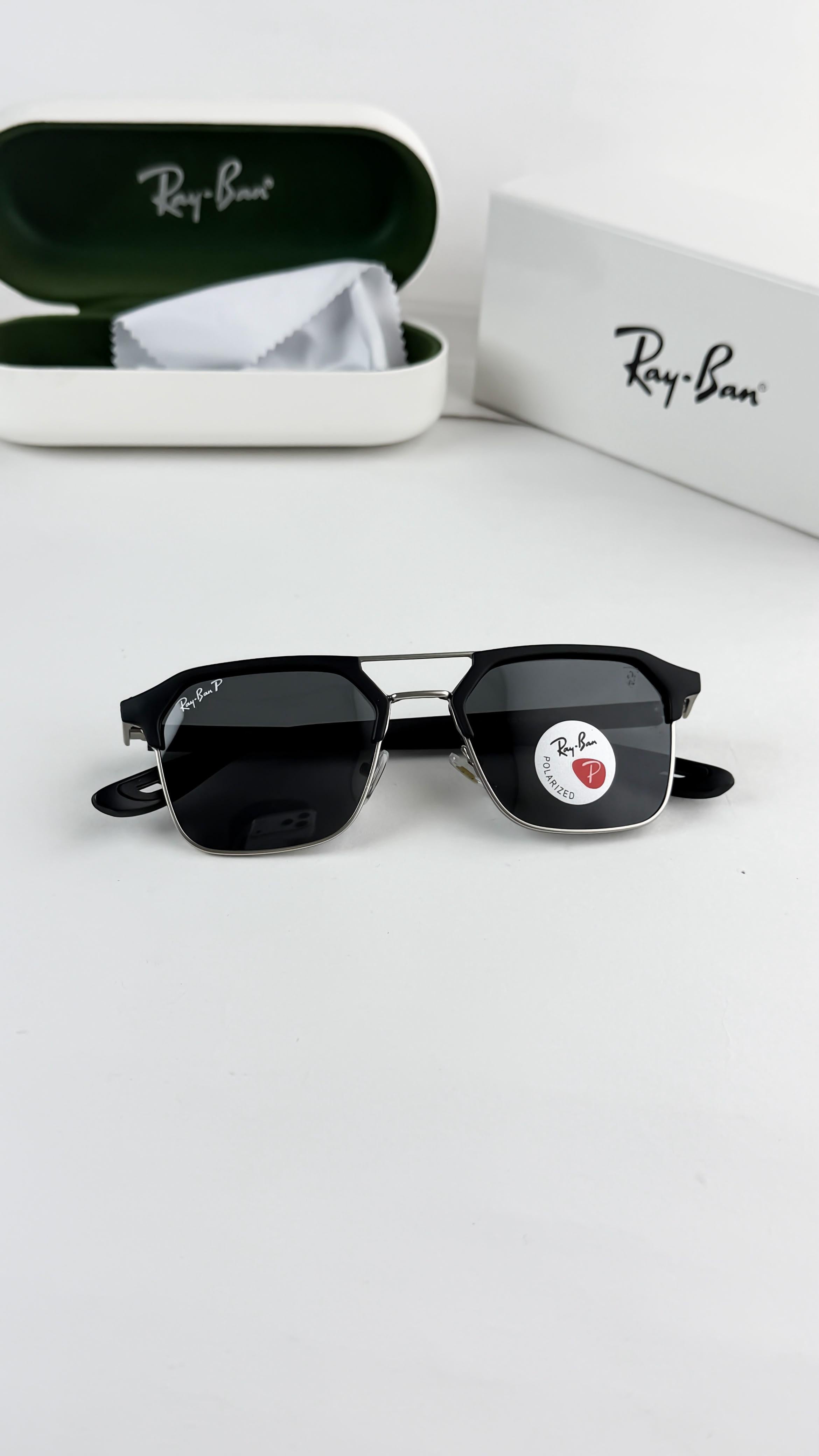 RA_YBAN SILVER BLACK 04 Sunglass