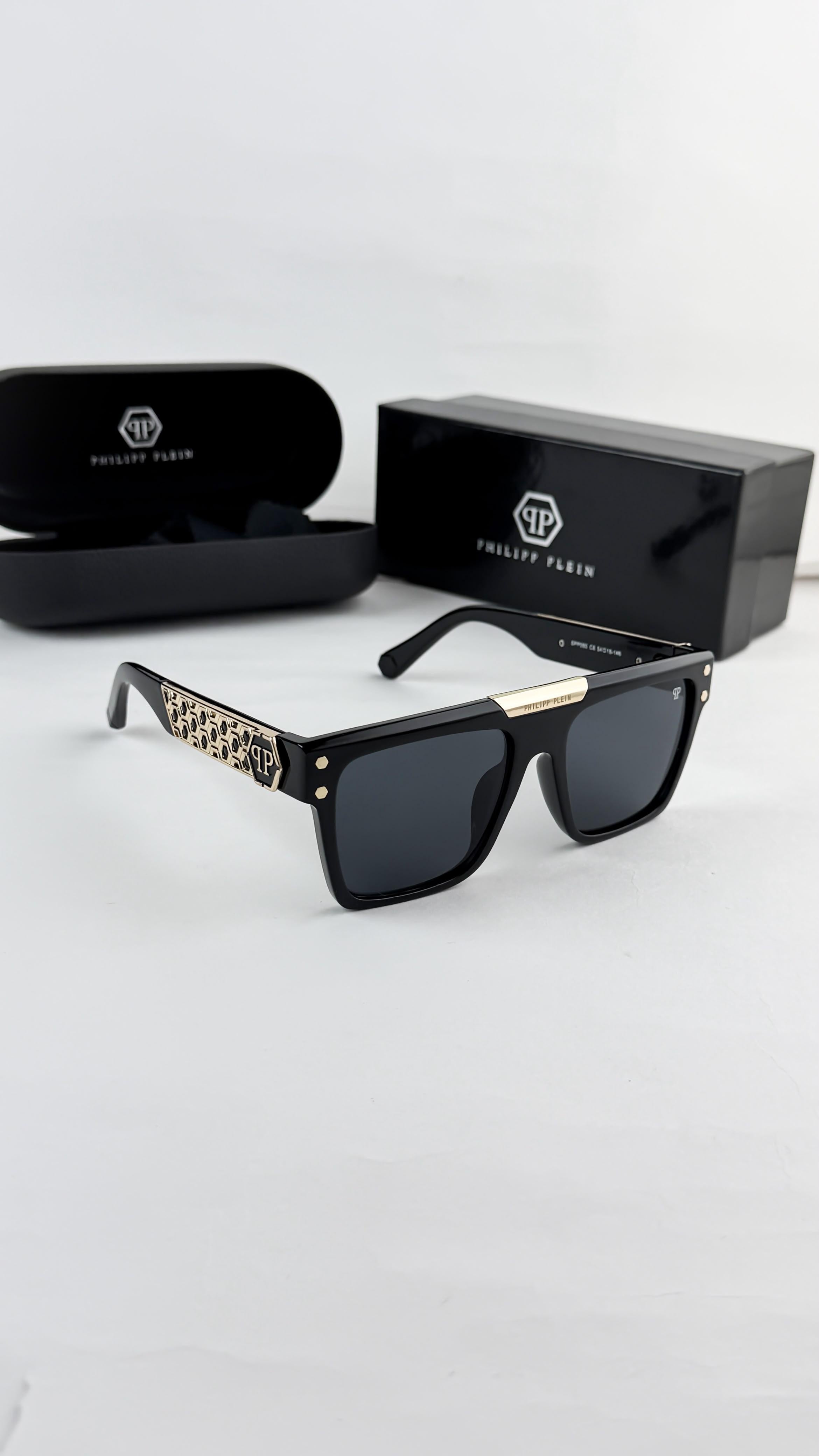 PHI__LIPP PLEIN GOLD BLACK 080 SUNGLASS