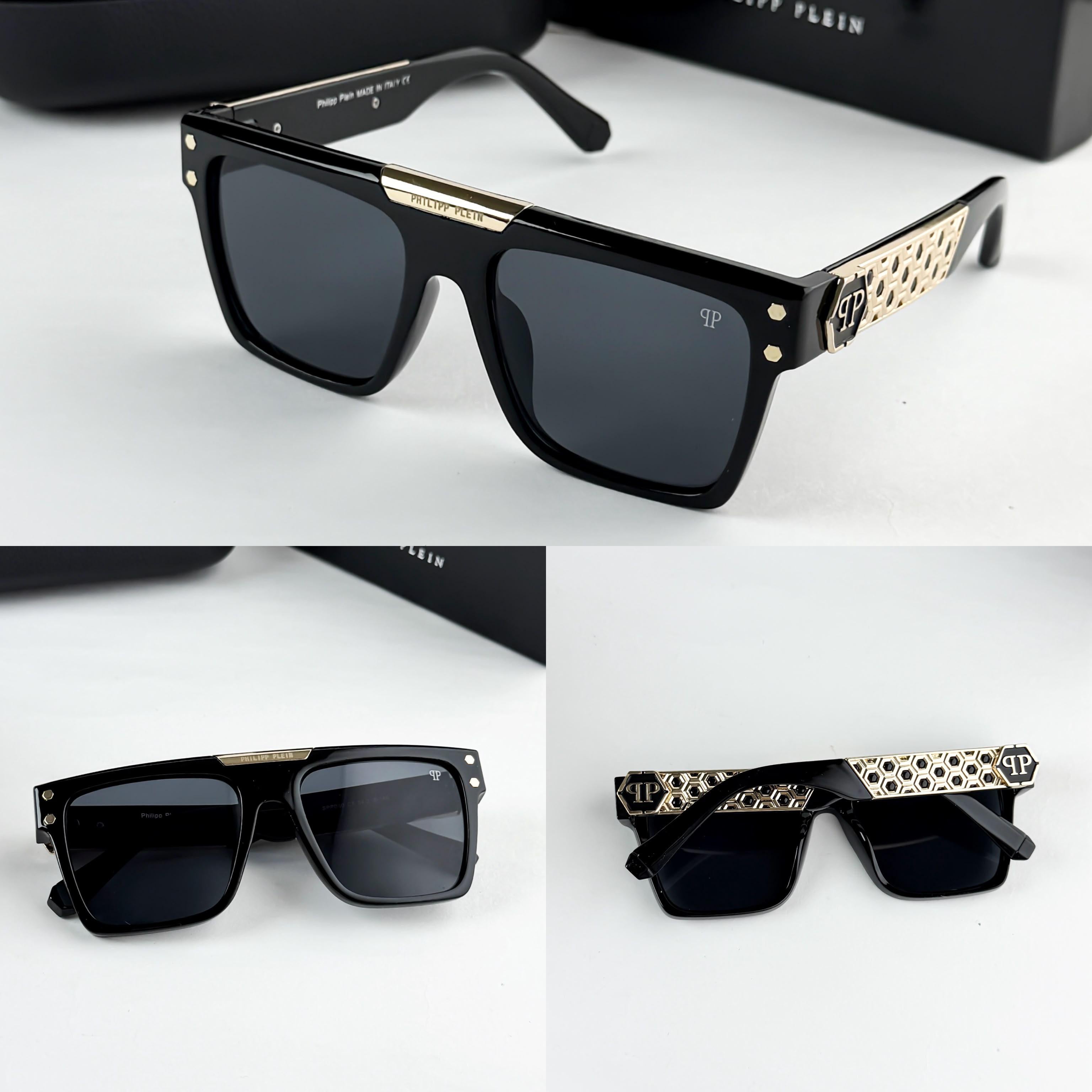 PHI__LIPP PLEIN GOLD BLACK 080 SUNGLASS