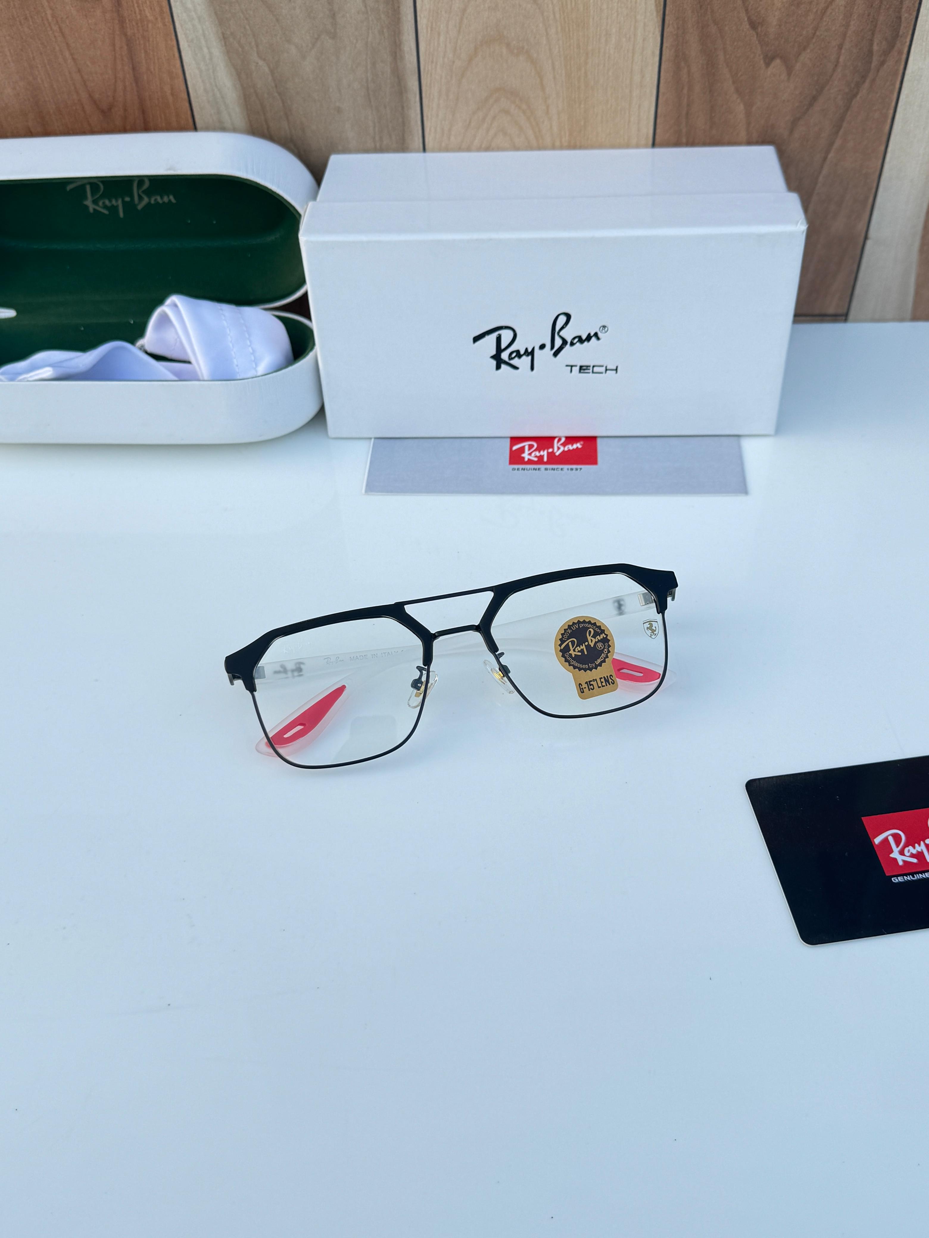 Rayb_an 04 black white plano sunglass