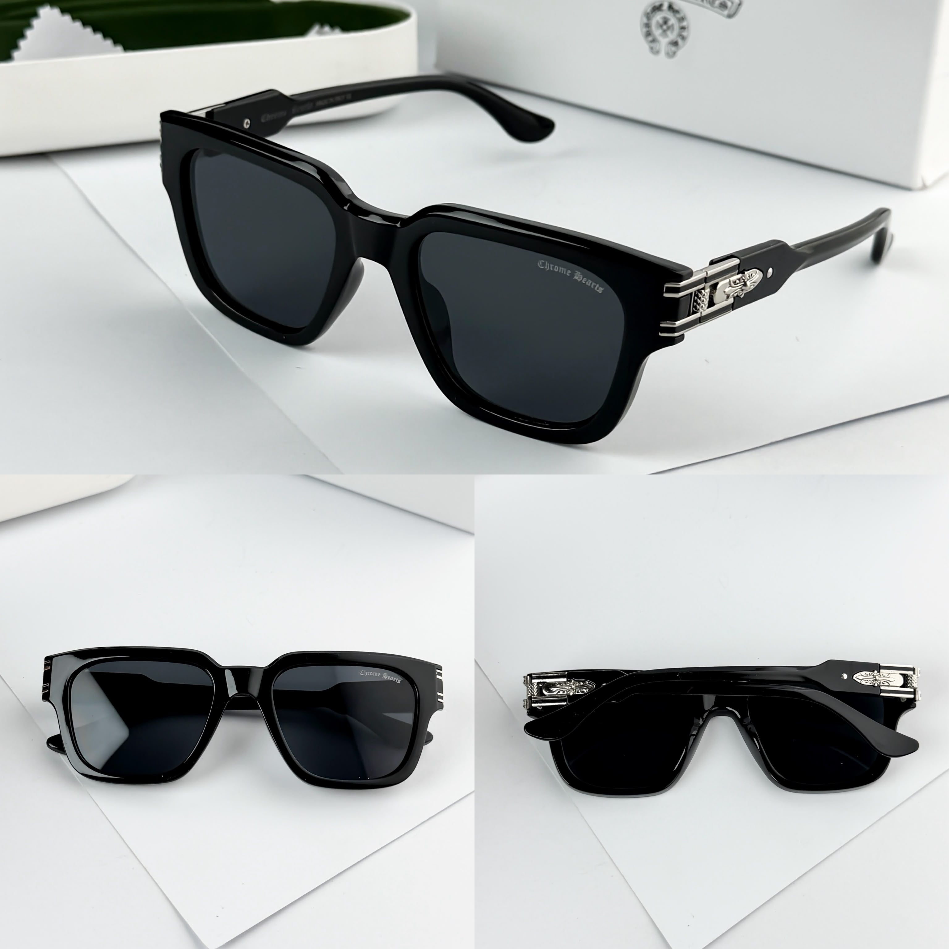 CH__ORME HEART SILVER BLACK SUNGLASS