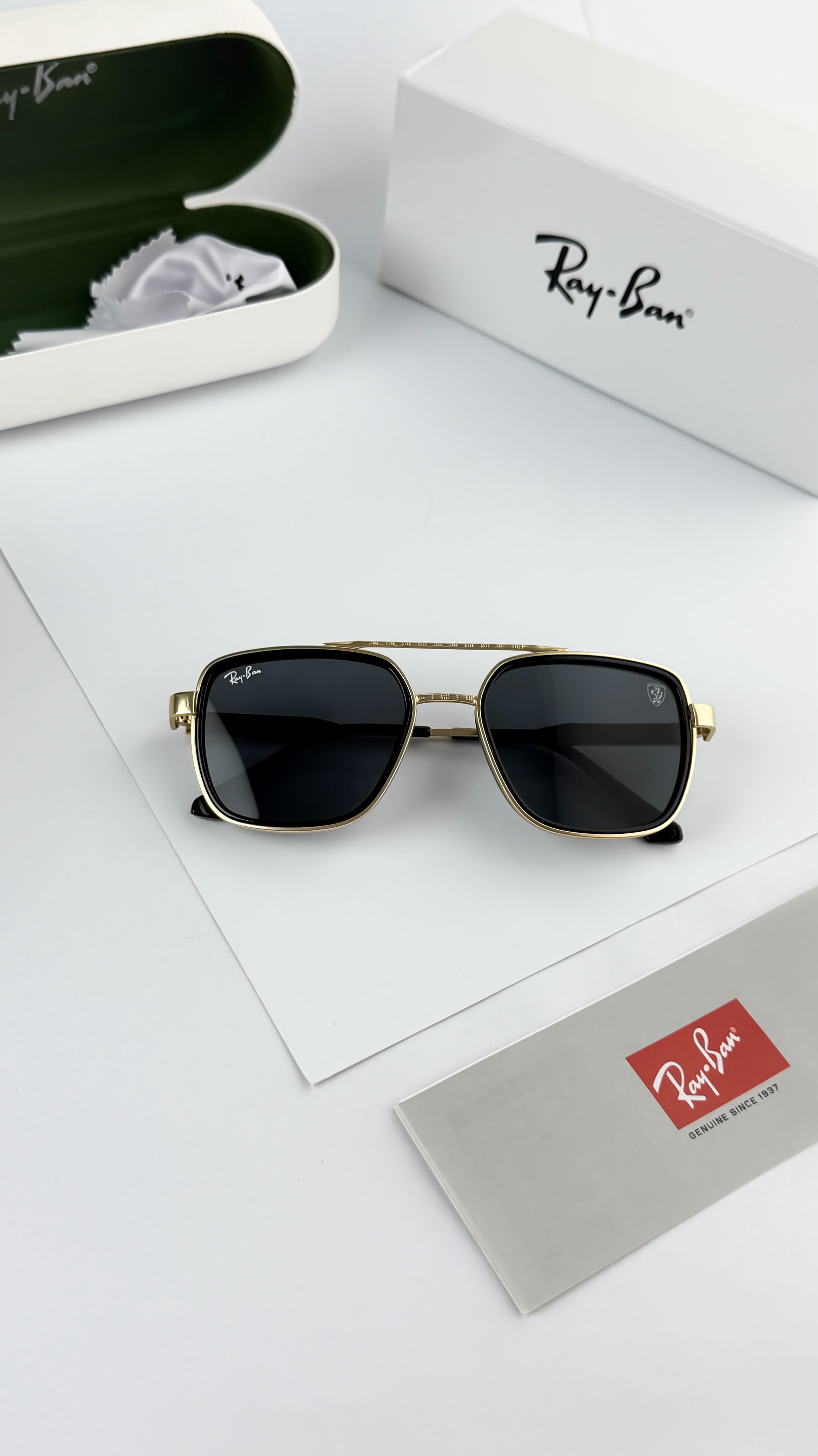 RA_YBAN GOLD BLACK SUNGLASS