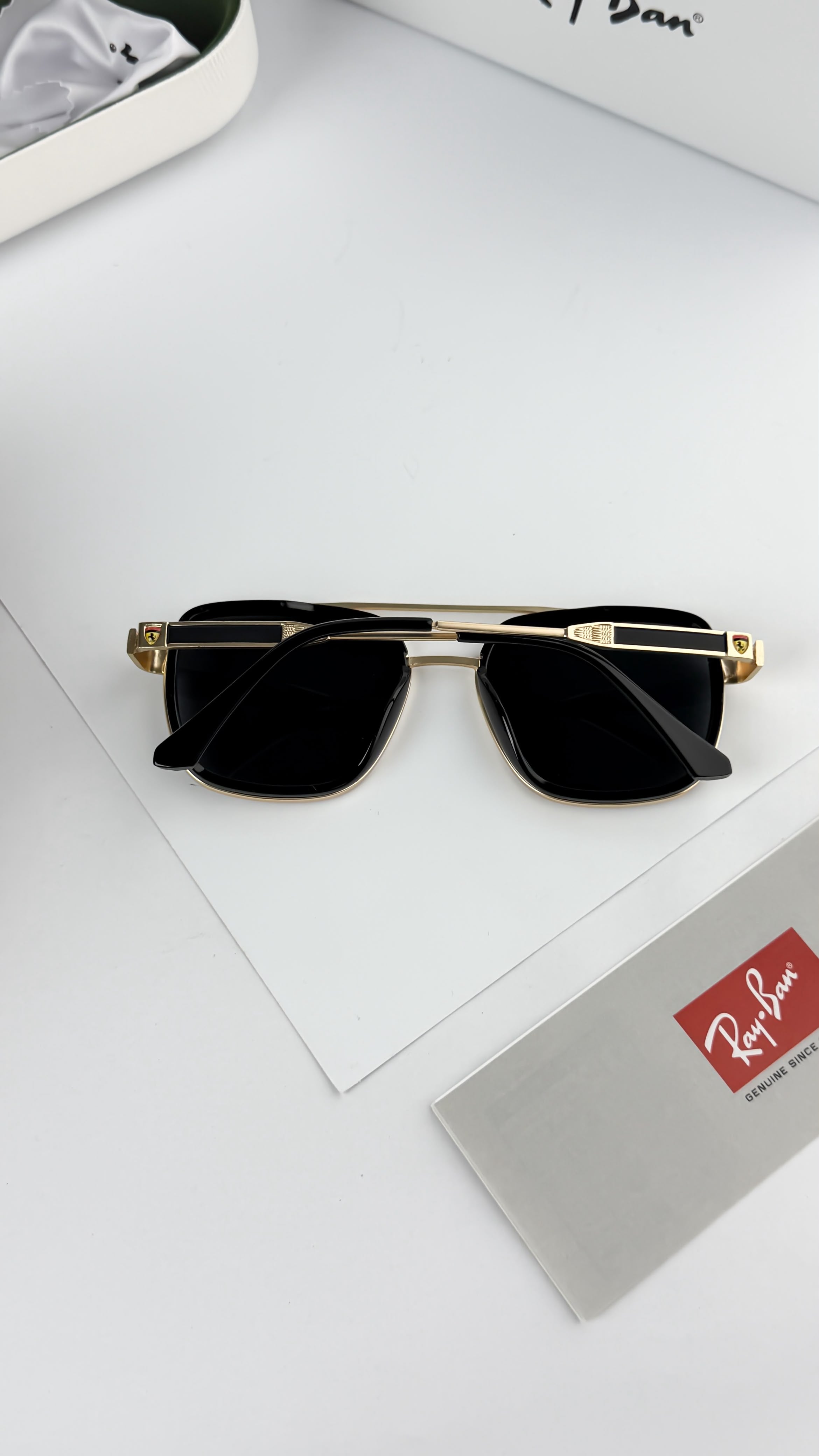 RA_YBAN GOLD BLACK SUNGLASS