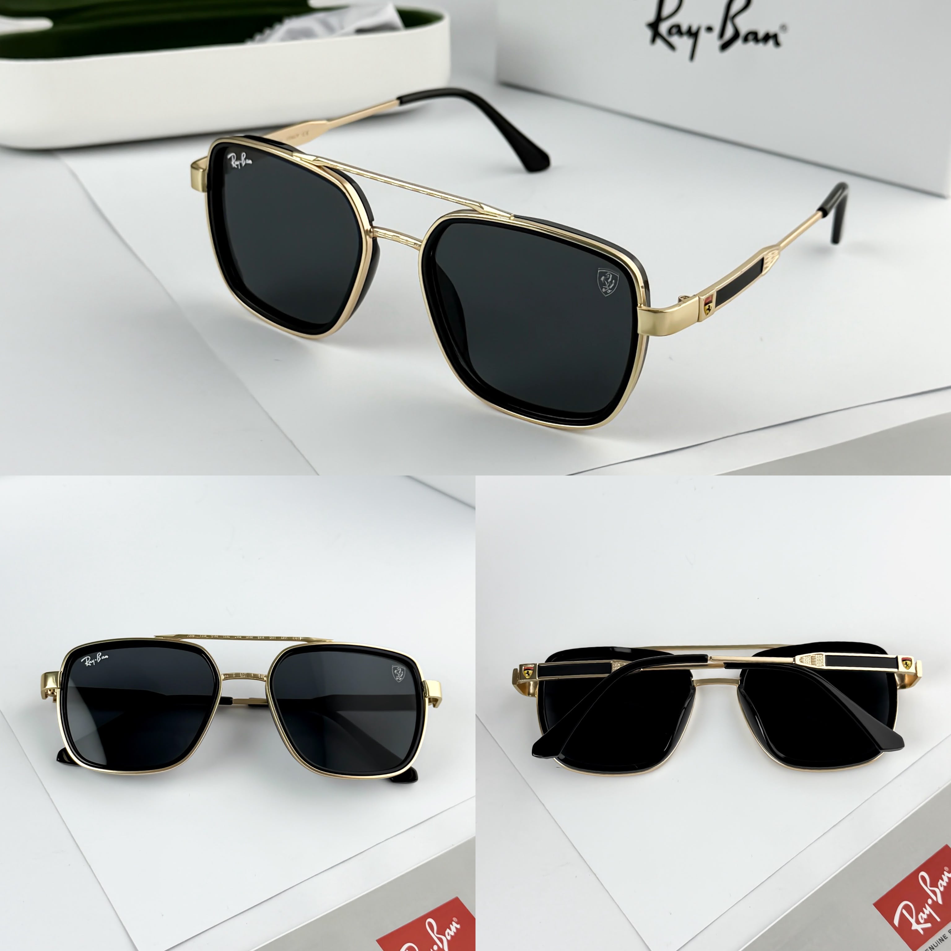 RA_YBAN GOLD BLACK SUNGLASS